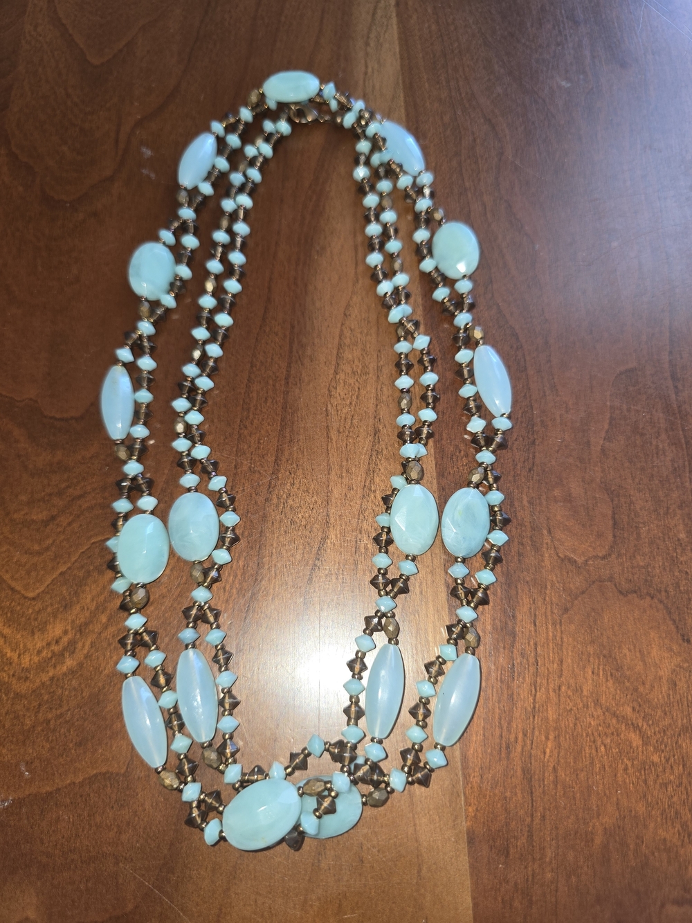 Multi-Strand Mint Bead Necklace - New!